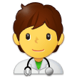 A quoi ressemblent les emoji Professionnel de la santé (tous genres) sur Samsung.