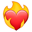 Come Cuore in fiamme emoji appare su Samsung.