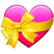 How Heart with Ribbon emoji looks on Samsung.