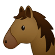 A quoi ressemblent les emoji Tête de cheval sur Samsung.