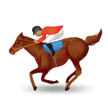 How Horse Racing: Medium Skin Tone emoji looks on Samsung.