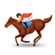 Como o emoji do Corrida de cavalos é exibido no Samsung.