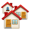 A quoi ressemblent les emoji Maisons sur Samsung.