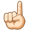 Wie Nach oben weisender Zeigefinger von vorne: helle Hautfarbe Emoji auf Samsung aussieht.