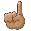 Wie Nach oben weisender Zeigefinger von vorne: mittlere Hautfarbe Emoji auf Samsung aussieht.