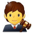 Como o emoji do Juiz no tribunal é exibido no Samsung.