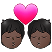 How Kiss: Dark Skin Tone emoji looks on Samsung.