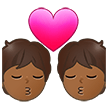 How Kiss: Medium-Dark Skin Tone emoji looks on Samsung.