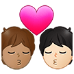 How Kiss: Person, Person, Medium Skin Tone, Light Skin Tone emoji looks on Samsung.