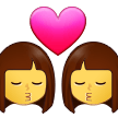 How Kiss: Woman, Woman emoji looks on Samsung.