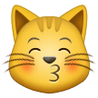 Cómo se ve el emoji Gato besando en Samsung.