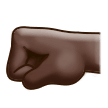 How Left-Facing Fist: Dark Skin Tone emoji looks on Samsung.