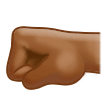 How Left-Facing Fist: Medium-Dark Skin Tone emoji looks on Samsung.