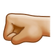 How Left-Facing Fist: Medium-Light Skin Tone emoji looks on Samsung.