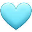 How Light Blue Heart emoji looks on Samsung.