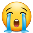 How Loudly Crying Face emoji looks on Samsung.