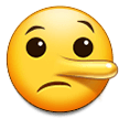 A quoi ressemblent les emoji Visage de menteur sur Samsung.