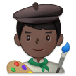 How Man Artist: Dark Skin Tone emoji looks on Samsung.