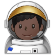 A quoi ressemblent les emoji Astronaute homme: peau foncée sur Samsung.