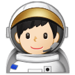 Hur Manlig astronaut: ljus hy emoji ser ut på Samsung.