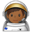 How Man Astronaut: Medium-Dark Skin Tone emoji looks on Samsung.