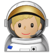 Hur Manlig astronaut: mellanljus hy emoji ser ut på Samsung.