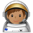 A quoi ressemblent les emoji Astronaute homme: peau légèrement mate sur Samsung.