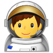 Hoe Mannelijke astronaut emoji eruit ziet op Samsung.