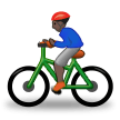 A quoi ressemblent les emoji Cycliste homme: peau foncée sur Samsung.