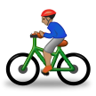 Come Ciclista uomo: carnagione olivastra emoji appare su Samsung.