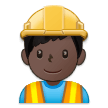 How Man Construction Worker: Dark Skin Tone emoji looks on Samsung.