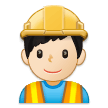 How Man Construction Worker: Light Skin Tone emoji looks on Samsung.