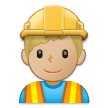 How Man Construction Worker: Medium-Light Skin Tone emoji looks on Samsung.