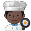 How Man Cook: Dark Skin Tone emoji looks on Samsung.