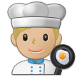 How Man Cook: Medium-Light Skin Tone emoji looks on Samsung.