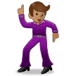 How Man Dancing: Medium Skin Tone emoji looks on Samsung.