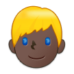 How Man: Dark Skin Tone, Blond Hair emoji looks on Samsung.