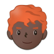 A quoi ressemblent les emoji Homme: peau foncée et cheveux roux sur Samsung.