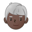 How Man: Dark Skin Tone, White Hair emoji looks on Samsung.