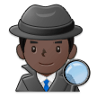 How Man Detective: Dark Skin Tone emoji looks on Samsung.