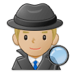 How Man Detective: Medium-Light Skin Tone emoji looks on Samsung.