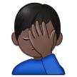 How Man Facepalming: Dark Skin Tone emoji looks on Samsung.