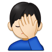 How Man Facepalming: Light Skin Tone emoji looks on Samsung.