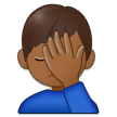 How Man Facepalming: Medium-Dark Skin Tone emoji looks on Samsung.