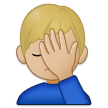 How Man Facepalming: Medium-Light Skin Tone emoji looks on Samsung.