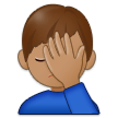 How Man Facepalming: Medium Skin Tone emoji looks on Samsung.