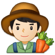 How Man Farmer: Light Skin Tone emoji looks on Samsung.