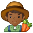 A quoi ressemblent les emoji Fermier: peau mate sur Samsung.