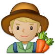 How Man Farmer: Medium-Light Skin Tone emoji looks on Samsung.