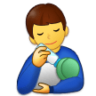 Bagaimana Pria menyusui bayi emoji terlihat di Samsung.